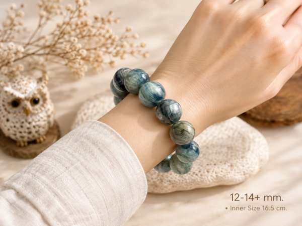 สร้อยข้อมือ Blue-Green Kyanite - นกฮูก ริมโขง/ online storeImage สร้อยข้อมือ Blue-Green Kyanite