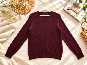 สเวตเตอร์แขนยาว ผ้าแคชเมียร์ผสม UNIQLO 