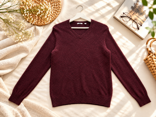 สเวตเตอร์แขนยาว ผ้าแคชเมียร์ผสม UNIQLO 