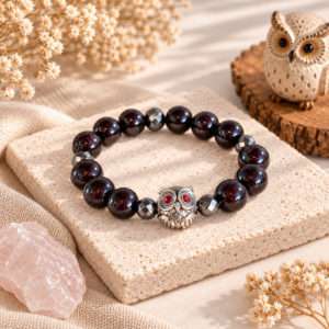 Garnet (โกเมน) คั่น Hematite แต่งชาร์มมู “พญานกถึดทือ” ครูบาเต่า