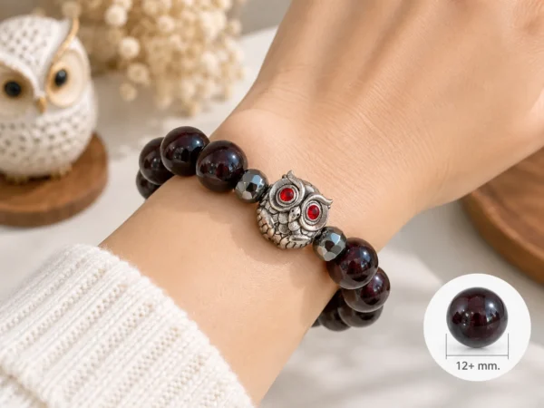 Garnet (โกเมน) คั่น Hematite แต่งชาร์มมู “พญานกถึดทือ” ครูบาเต่า