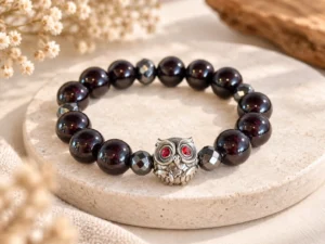 Garnet (โกเมน) คั่น Hematite แต่งชาร์มมู “พญานกถึดทือ” ครูบาเต่า