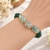 Prehnite + Green Aventurine คั่น Hematite สีโรสโกลด์ แต่งชาร์ม ลูกอม “ท้าวเวสสุวรรณ”