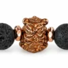Onyx + Lava Stone คั่น Hematite แต่งชาร์ม ลูกอม “เสือนอนกิน”