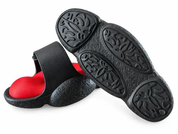 นกฮุก ริมโขง Online Store Image 17 ก.ย. 2569 12_14_27 รองเท้าเพื่อสุขภาพ 3D Sole Sandal Re-foot PRO สีดำ–แดง