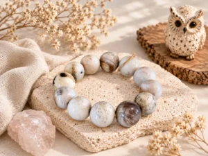 สร้อยข้อมือ Wood Opal (ไม้กลายเป็นหินเนื้อโอปอล)