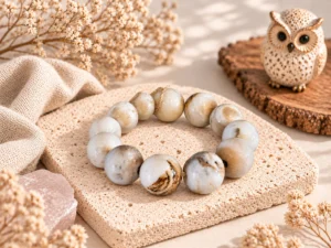 สร้อยข้อมือ Wood Opal (ไม้กลายเป็นหินเนื้อโอปอล)