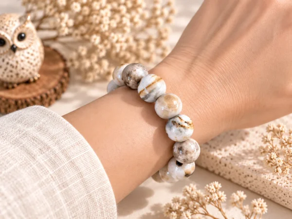 นกฮูก ริมโขง Online Store Image 19 ก.ย. 2569 11_40_16 สร้อยข้อมือ Wood Opal (ไม้กลายเป็นหินเนื้อโอปอล)