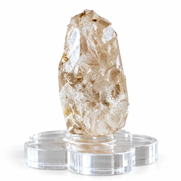 คริสตัลควอตซ์แชมเปญบนฐานอะคริลิก แร่ควอตซ์ธรรมชาติ (Natural Quartz) พร้อมฐานอะคริลิก