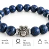 นกฮุก ริมโขง Online Store กำไลลูกปัดหินสีน้ำเงินพร้อมจี้นกฮูก สร้อยข้อมือ ลาพิสลาซูลี
