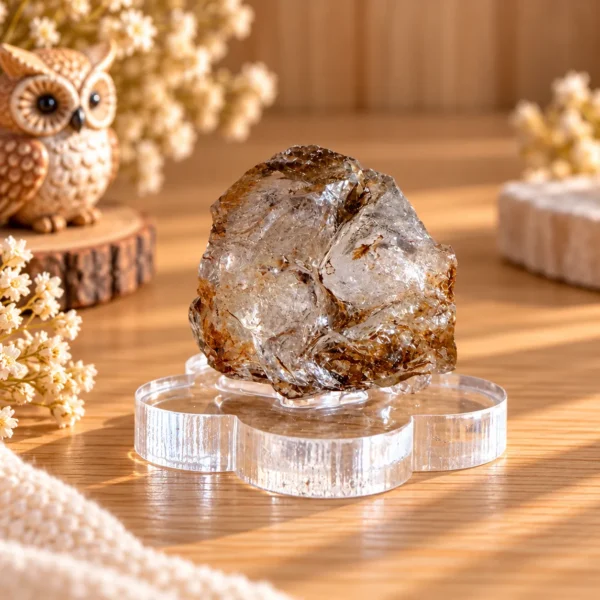 นกฮุก ริมโขง Online Store คริสตัลควันบนแท่นอะคริลิก แร่ควอตซ์ธรรมชาติ (Natural Quartz) พร้อมฐาน