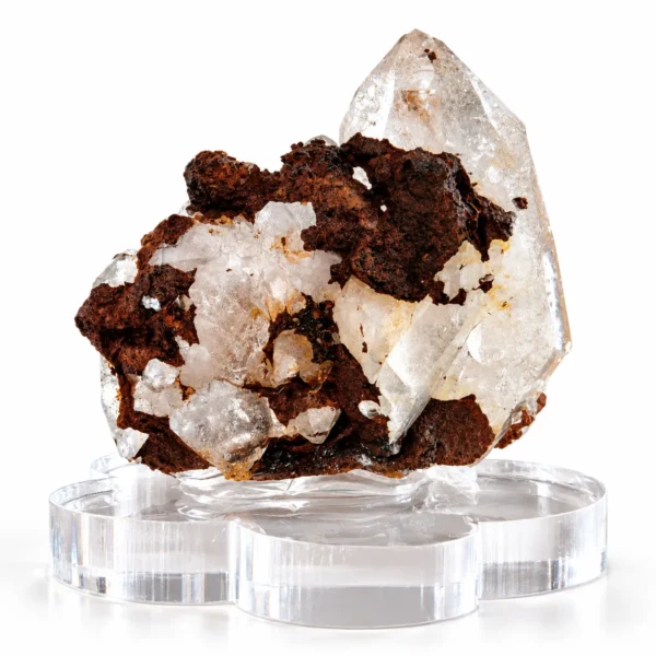 ผลึกควอตซ์บนฐานอะคริลิกใส แร่ควอตซ์ธรรมชาติ (Natural Quartz) พร้อมฐานอะคริลิก