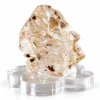 ผลึกใสประกายอำพันบนฐานอะคริลิก แร่ควอตซ์ธรรมชาติ (Natural Quartz) พร้อมฐานอะคริลิก